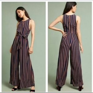 Anthropologie Tracy Reese striped tieback jumpsuit